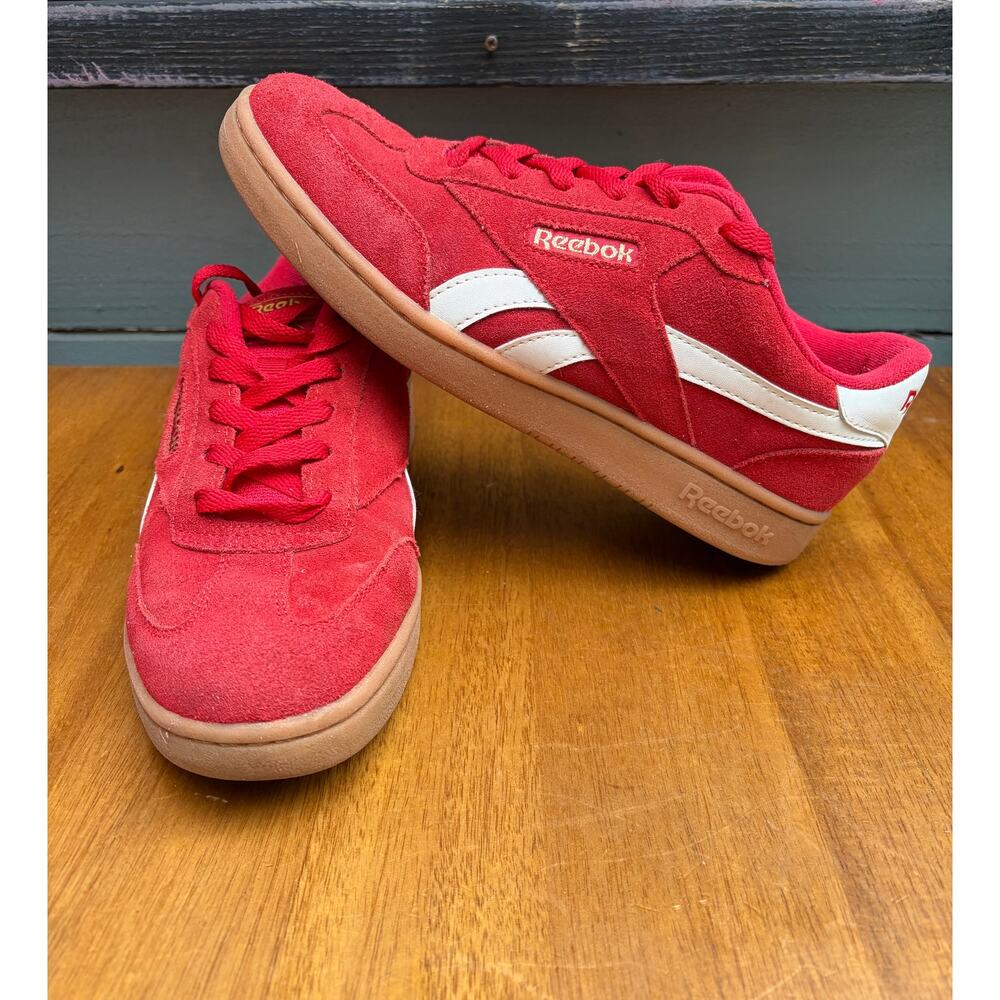 Reebok Court Advance Suede Sneakers Womens 8.5 Red Gum Sole Casual Shoes - Picture 6 of 9